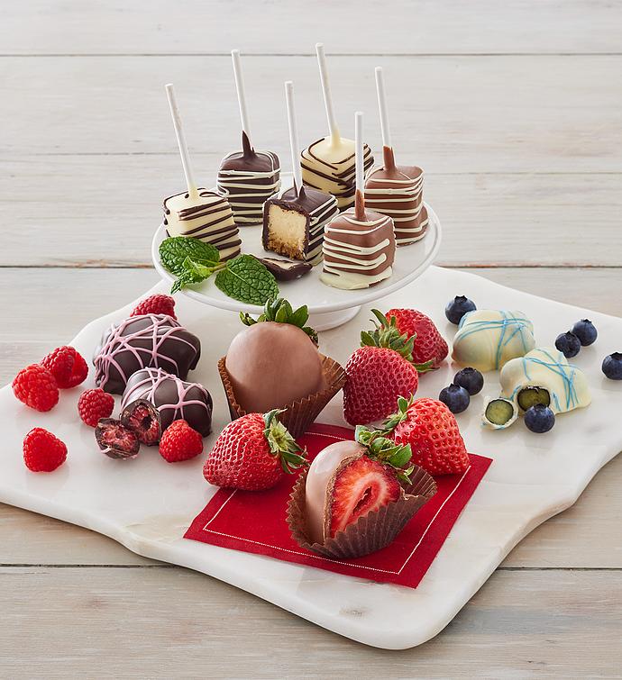 Belgian Chocolate Dipped Fruit with Cheesecake Pops