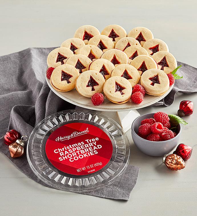 Christmas Tree Raspberry Shortbread Tub