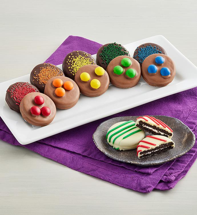 Rainbow Chocolate Covered Cookies