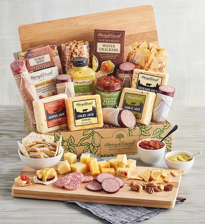 Ultimate Meat and Cheese Gift Box with Bamboo Board