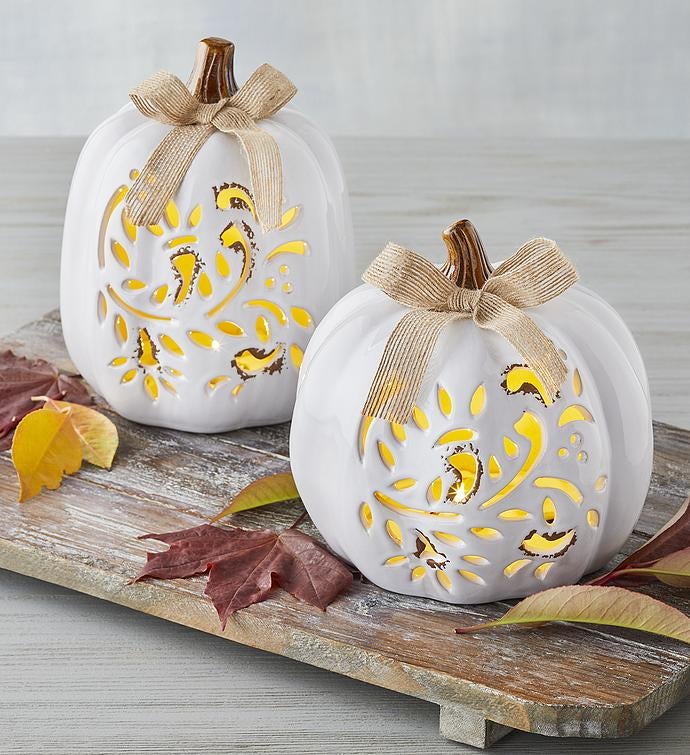 Pumpkin LED Lights   Set of 2