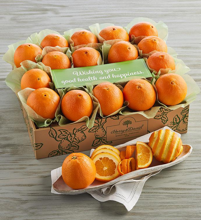 Navel Oranges with &quot;Healthy Wishes&quot; Message