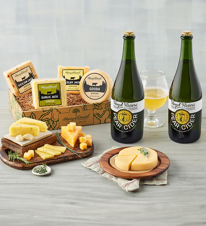 Harry &amp; David® Gourmet Cheese Collection with Royal Riviera™ Hard Pear Cider