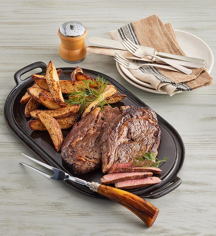 Ribeye Steaks and Garlic Parmesan Fries