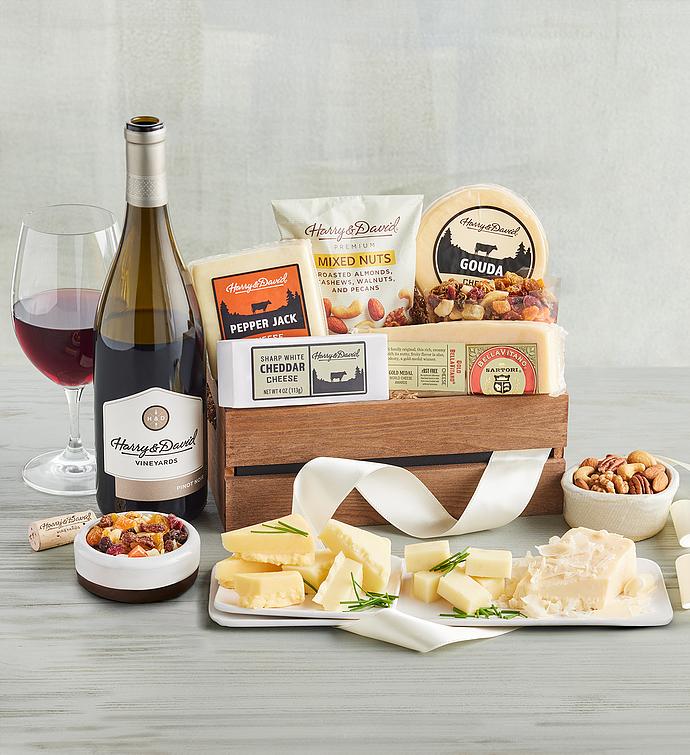 Gourmet Cheese Gift with Wine
