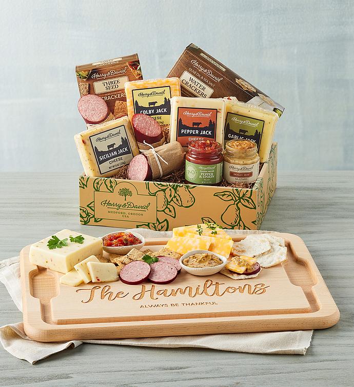 Grand Meat and Cheese Gift Box with Personalized Cutting Board