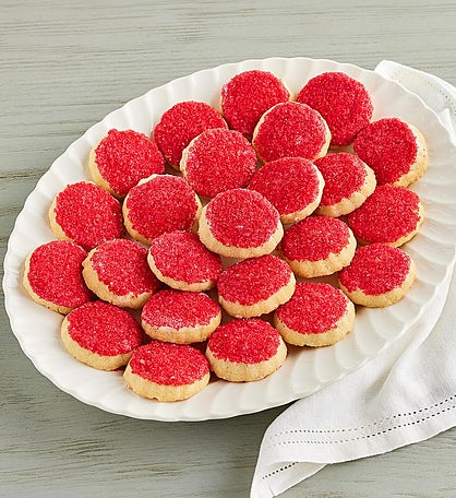 Valentine's Day Red Sanding Sugar Shortbreads - 24 Pack