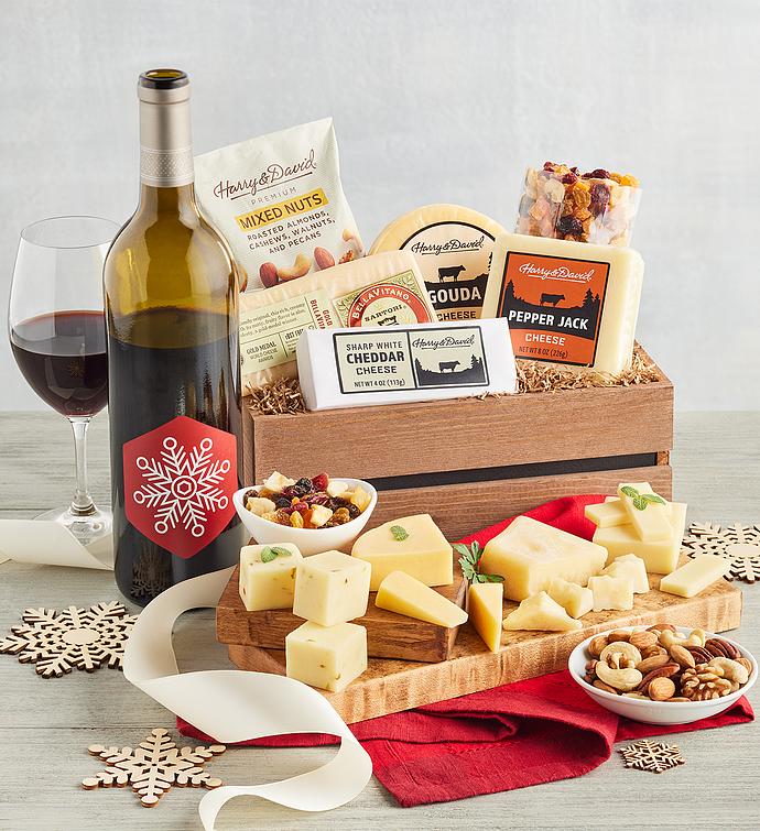 Holiday Gourmet Cheese Gift With Wine, Food Assortments, Gifts by Harry & David
