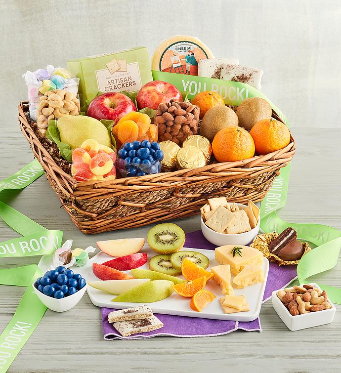 "You Rock" Fruit and Sweets Gift Basket