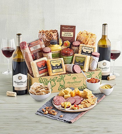 Father's Day Ultimate Meat and Cheese Gift with Wine - 2 Bottles