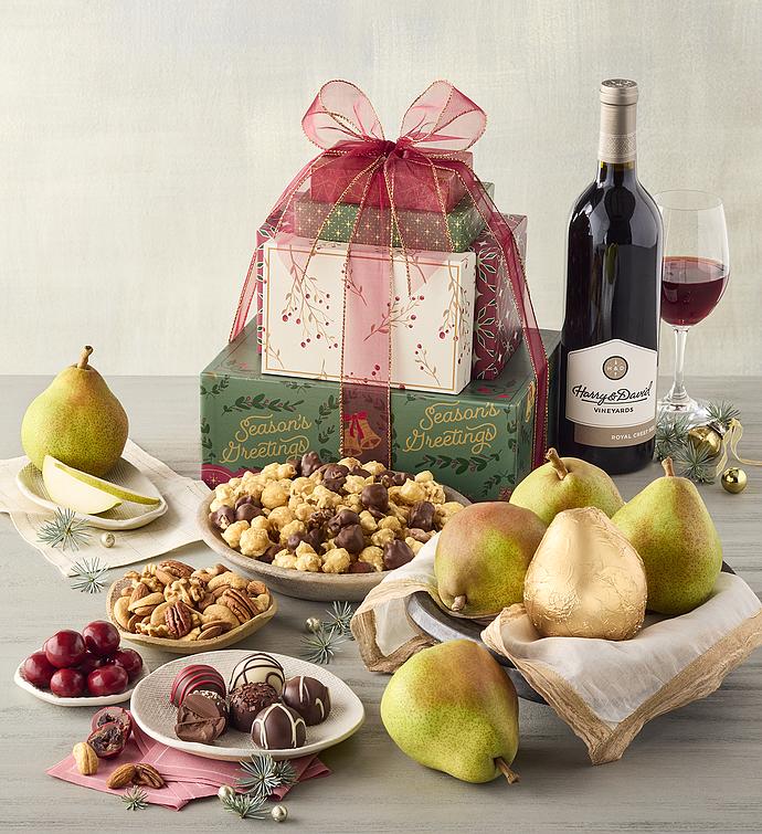 Tower of Treats® Classic Gift with Wine