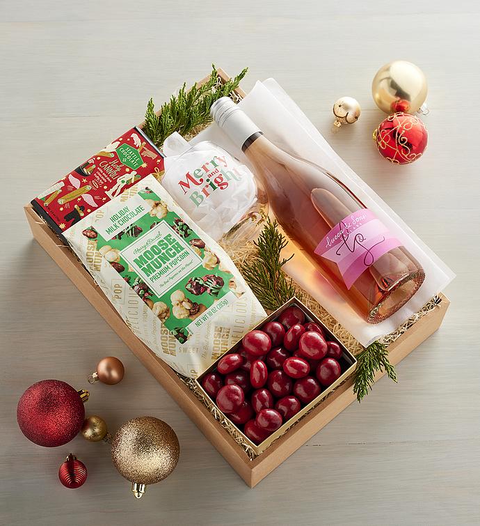 Holiday Goodies Gift Box with Wine Harry David