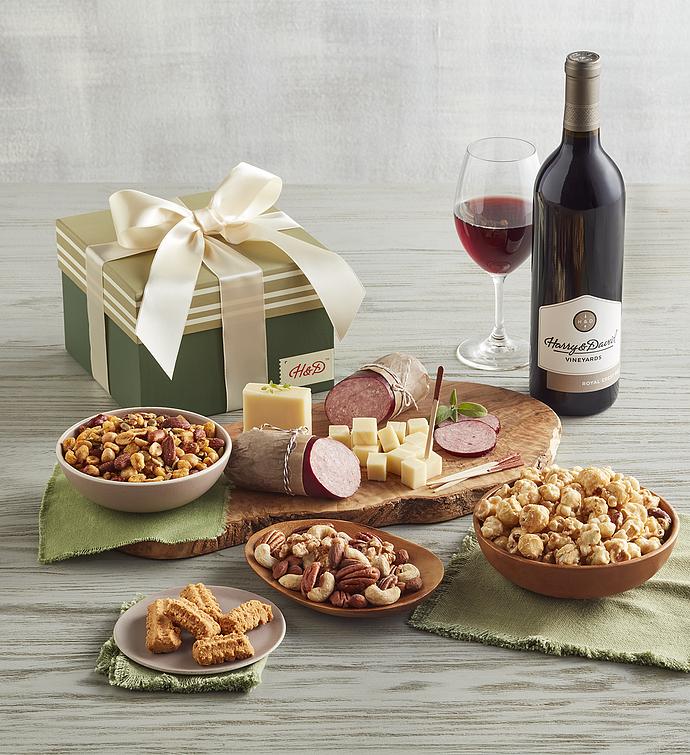 Snack Lovers Gift Box with Wine