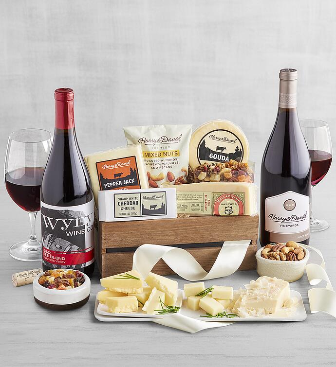 Gourmet Cheese Gift with Wine