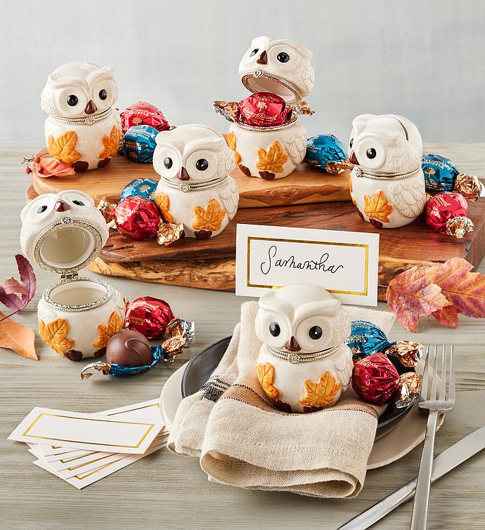 Fall Owl Truffle Holders with Truffles