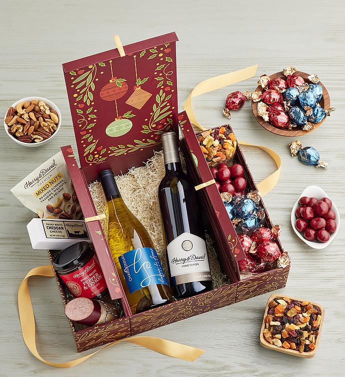 Sweet and Savory Holiday Gift Box with Wine