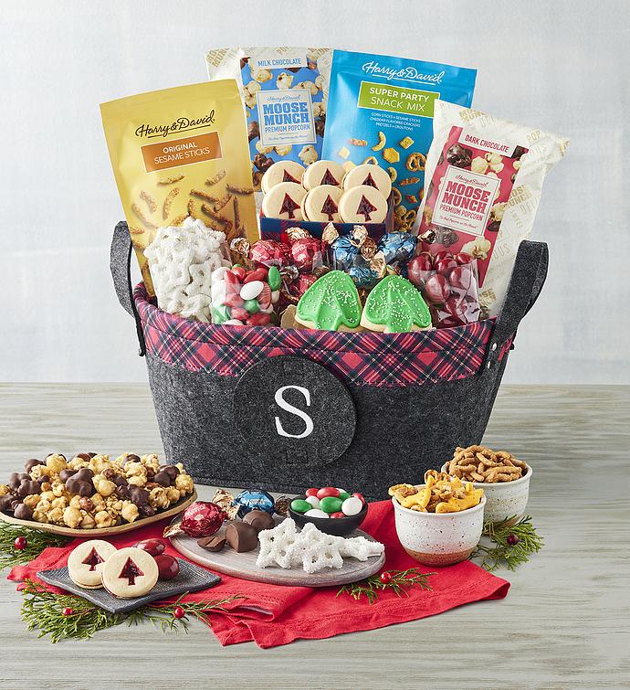 Personalized Monogrammed Christmas Gift Basket