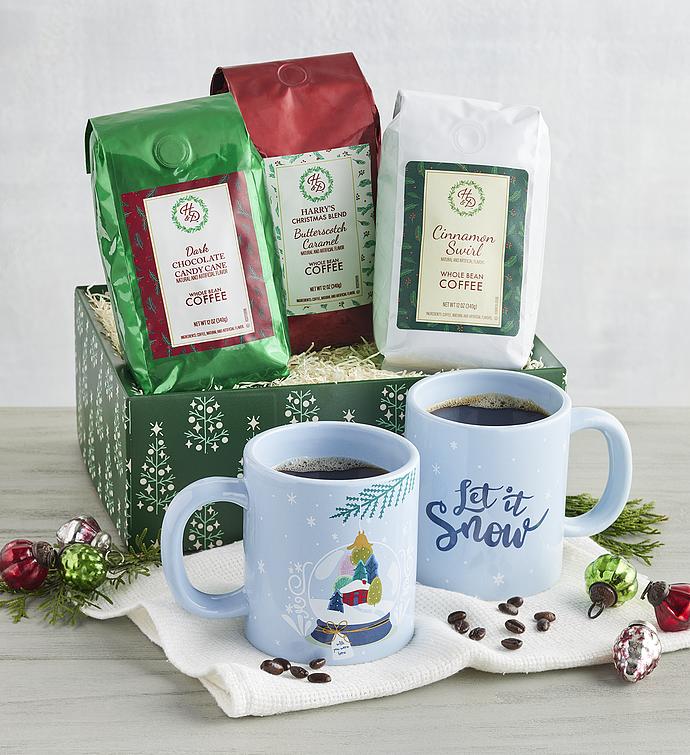 Holiday Coffee Trio and Mugs Gift