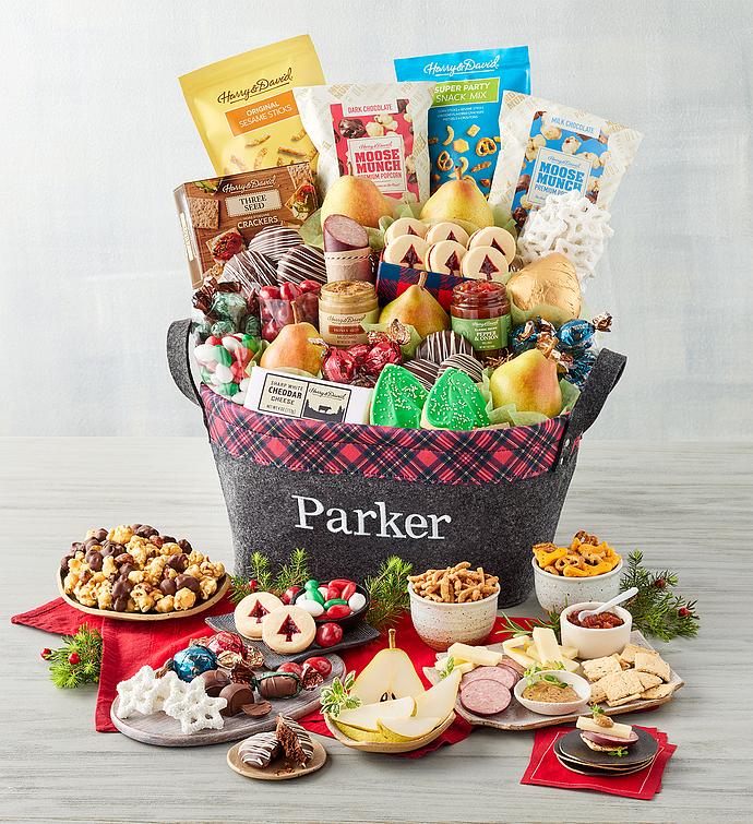 Deluxe Personalized Christmas Gift Basket