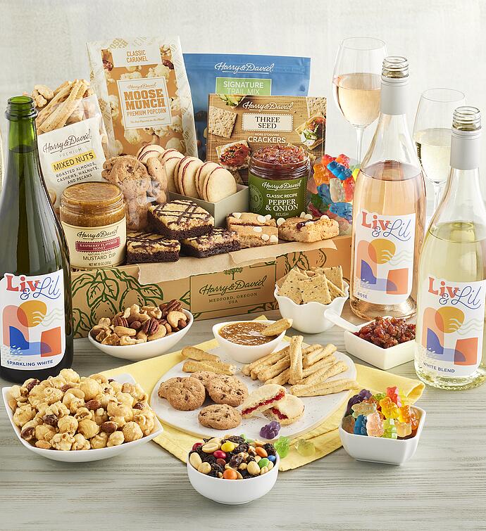 Harry & David® Grand Gift Box with Sweet and Salty Treats and Wine Trio