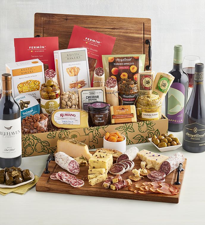 Ultimate Epicurean Charcuterie and Cheese Collection with Wine