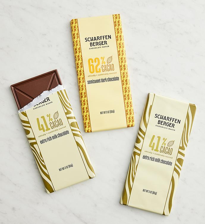 Scharffen Berger® Rich Milk and Semisweet Chocolate Bar Trio