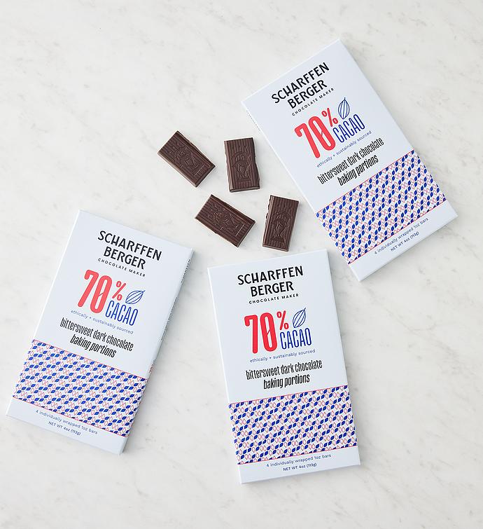 Scharffen Berger® 70% Cacao Bittersweet Dark Chocolate Baking Bars   3 Pack