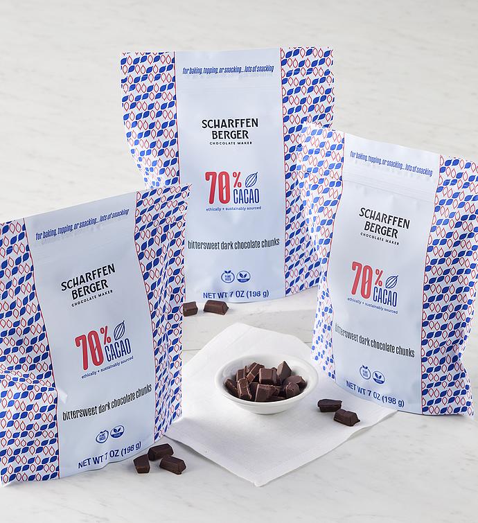 Scharffen Berger® % Cacao Bittersweet Dark Chocolate Baking Chunks Pack
