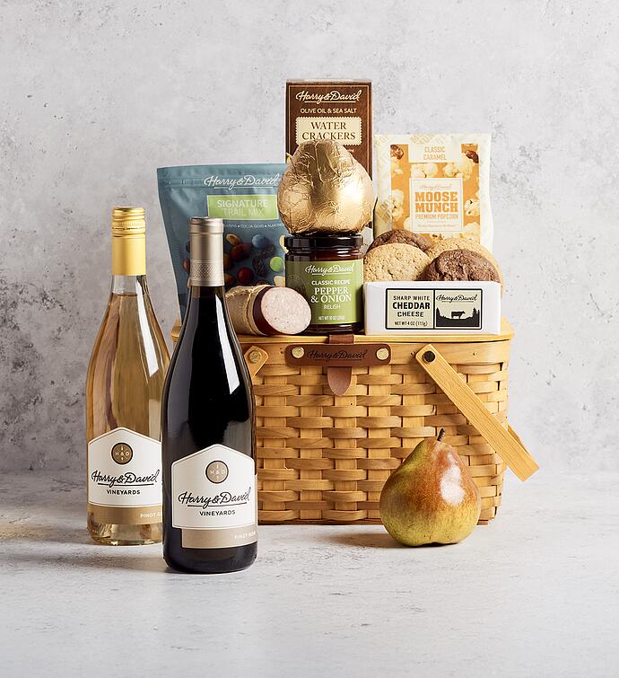 Picnic Basket Gift with Wine