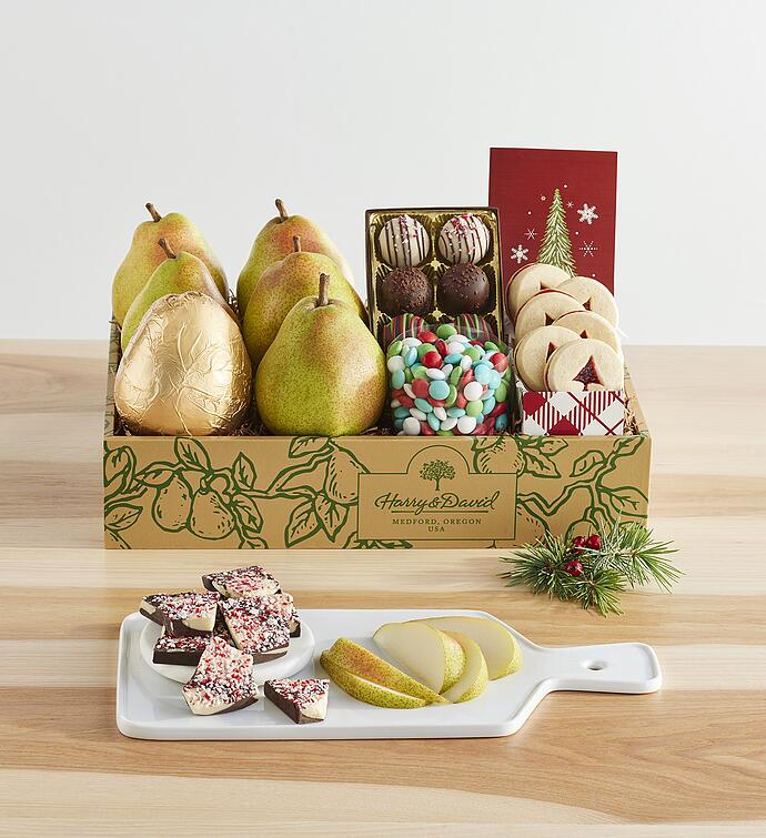 Deluxe Christmas Gift Box with Personalized Embroidered Canvas Rope Tote 