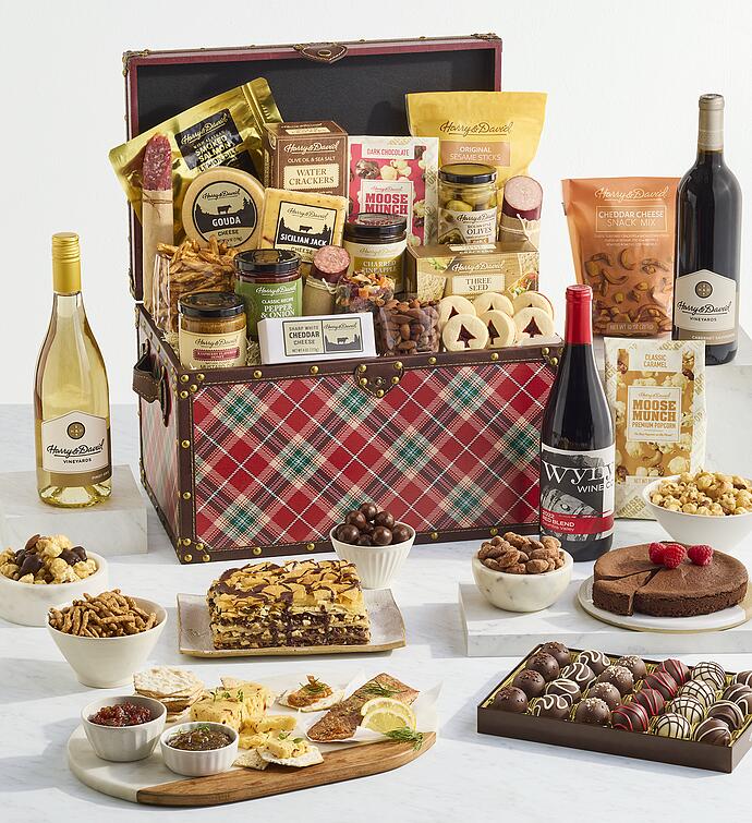 Gourmet Celebration Chest with Wine