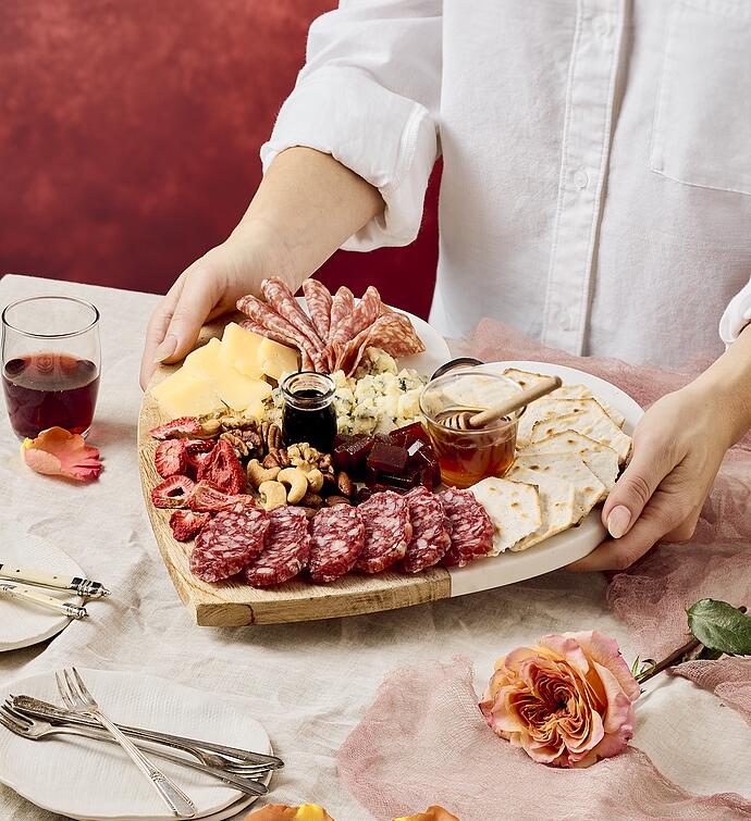 Deluxe Heart-Shaped Charcuterie and Cheese Tray 