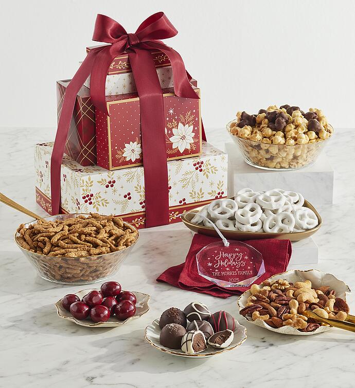 Holiday Signature Tower with Personalized Octagon Ornament