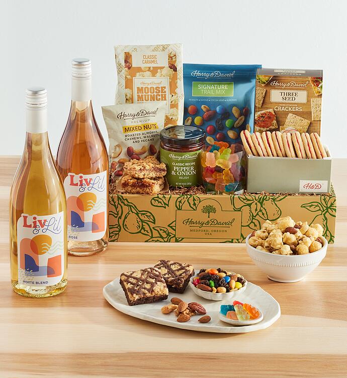 Harry & David® Deluxe Gift Box with Sweet and Salty Treats and Wine