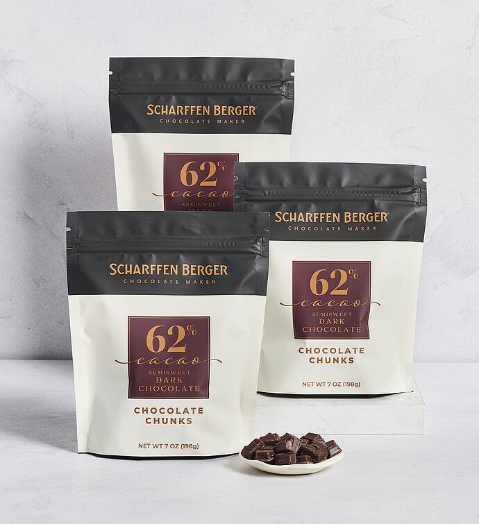 Scharffen Berger® % Cacao Semisweet Dark Chocolate Baking Chunks Pack