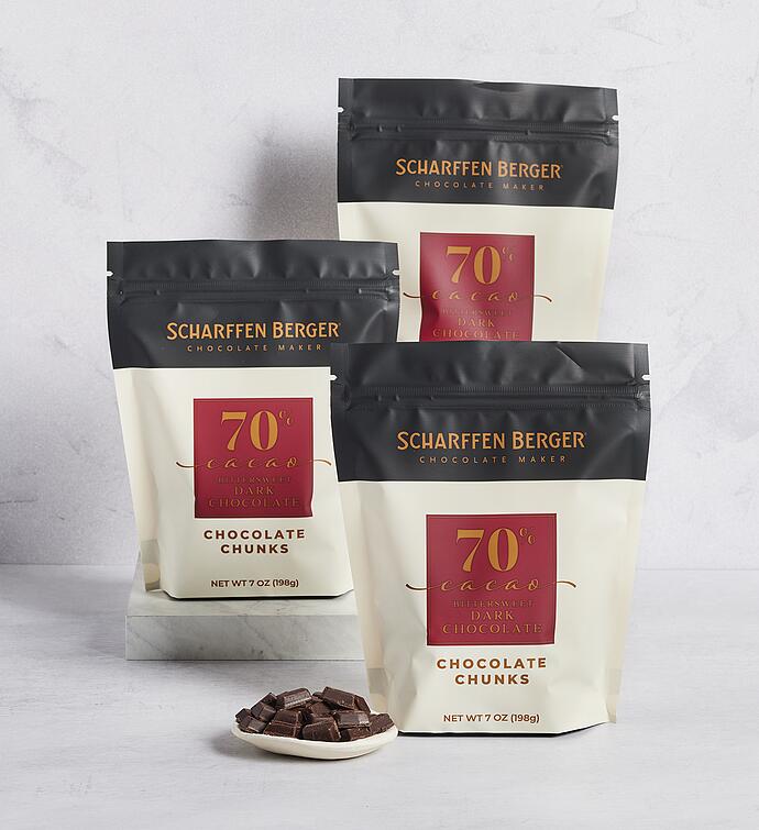 Scharffen Berger® % Cacao Bittersweet Dark Chocolate Baking Chunks Pack