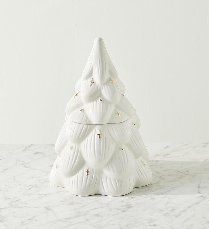 Holiday Tree Cookie Jar with Cookies
