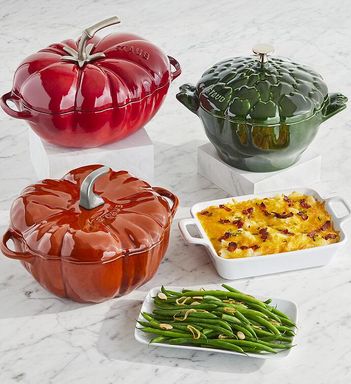 Staub® Enamel Cast Iron Cocotte with Side Dish Duo
