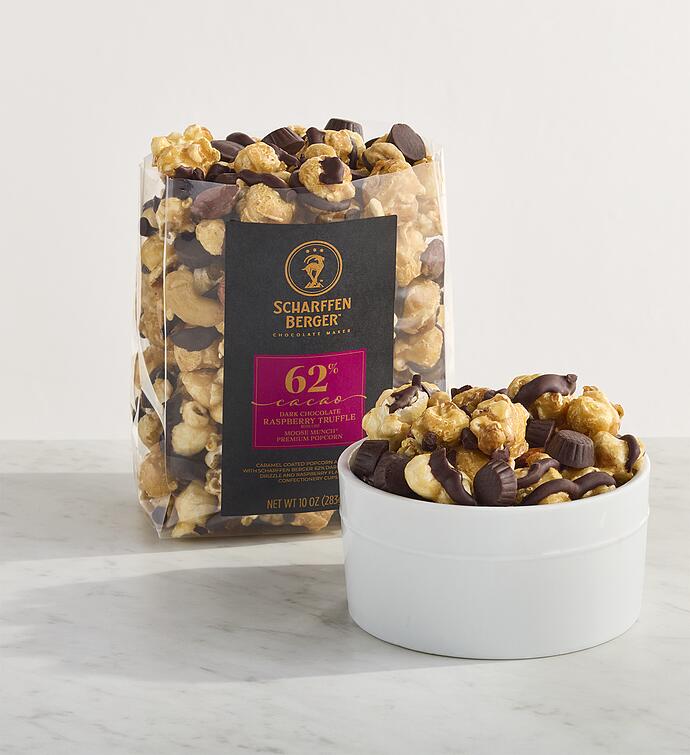 Moose Munch® Premium Popcorn with Raspberry Truffles and Scharffen Berger® Chocolate