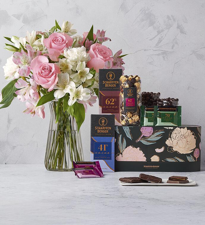 Scharffen Berger™ Chocolate Curio Collection and Cherished Blooms Bouquet 