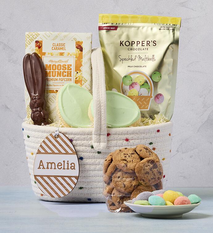 Easter Fun Gift Basket with Personalized Ornament 