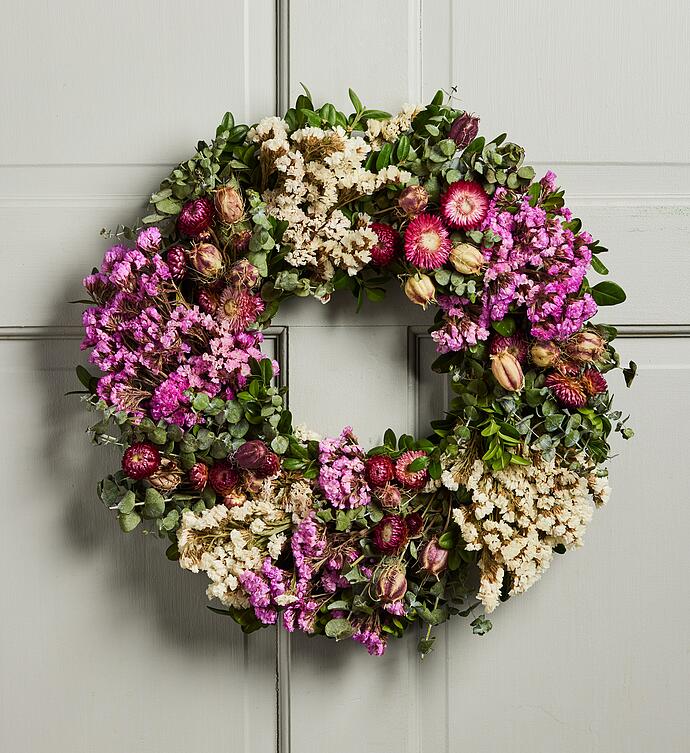 Eucalyptus and Statice Wreath