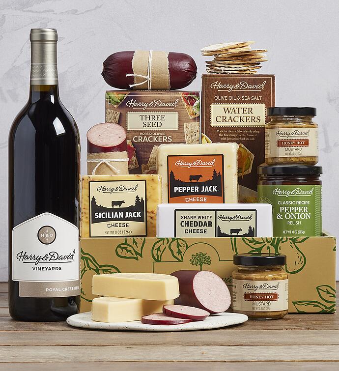 Supreme Meat and Cheese Gift with Wine