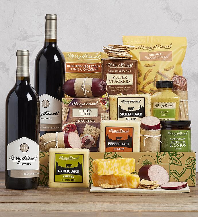 Ultimate Meat and Cheese Gift with Wine
