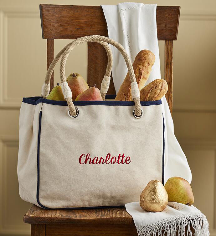 Deluxe Spring Gift Box with Personalized Embroidered Canvas Rope Tote