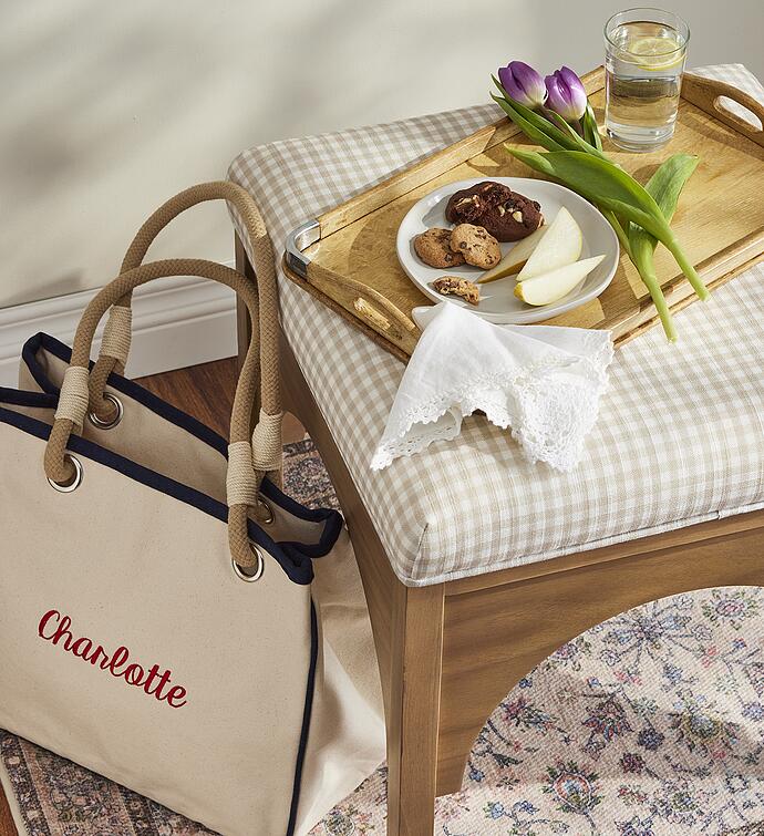 Deluxe Spring Gift Box with Personalized Embroidered Canvas Rope Tote