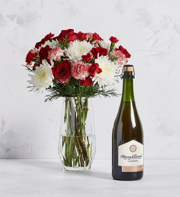 Frosted Gingerbread Bouquet and Wine