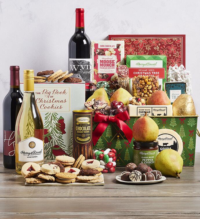 Ultimate Christmas Gift Basket with Wine