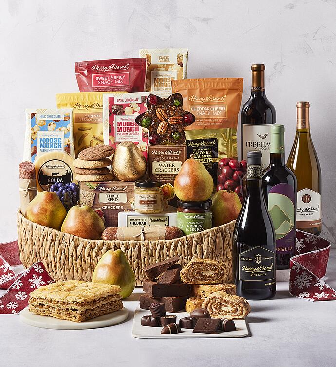Supreme Hearthside Gift Basket with Wine