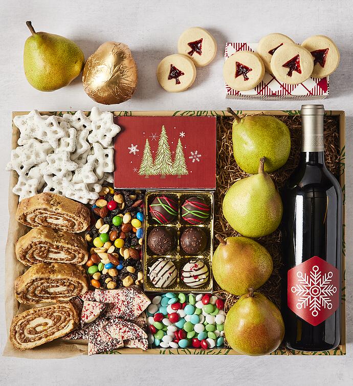 Grand Christmas Gift Box With Wine, Assorted Foods, Gifts by Harry & David